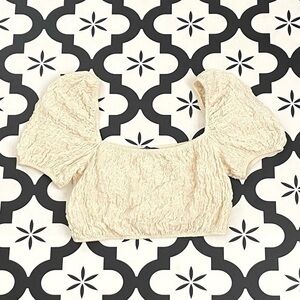 Zara Puff Sleeve Crop Top, Small, Like New
